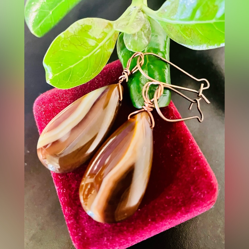 Artisan Jasper Copper Earrings